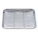 9 x 6.9 x 0.98 Inch Baking Sheets and Racks Set, Stainless Steel Baking Sheet Oven Tray and Cooling Grid Rack for Cookies and Meats(Pans + Racks)