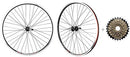 VENZO Bike Bicycle Mountain 26 inch Double Wall Rims MTB Wheelset 26" 6 Speed with Compatible with Shimano MF-TZ500-6 14-28T Freewheel - Front & Back Wheels