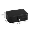 Jewelry Box Organizer, FOME Double Layer PU Leather Small Jewelry Travel Case PU Leather Jewelry Storage Case for Rings Earrings Necklace Bracelets Jewelry for Girls Women (Black)