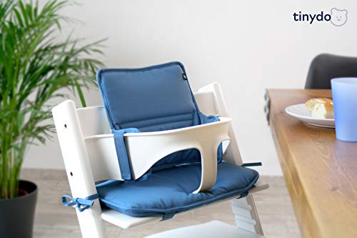 Tinydo® High Chair Seat Cushion Dark Blue - Optimal Accessory for Stokke Tripp Trapp - Seat Reducer Cushion with XXL Cushioning Without Slipping (Dark Blue)