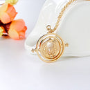 Harry Potter Gold Tone 3D Hourglass Necklace Pendant Time Turner Hermione Pendant Necklace Hermione Granger Rotating Spins Gold Plated Lover's Jewelry