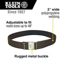 Klein Tools 5225 Tool Belt, Adjustable Electrician Belt is 2-Inch Wide, Adjusts for 48-Inch Waist,Brown