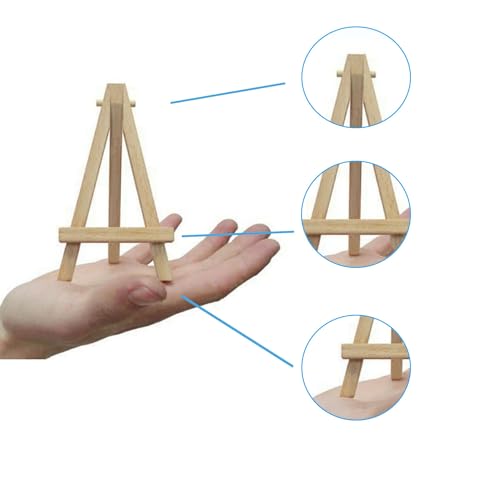 Yotsuba 10 Pieces 6 inch Mini Wooden Easels - Versatile Table Card Stand & Display Holder