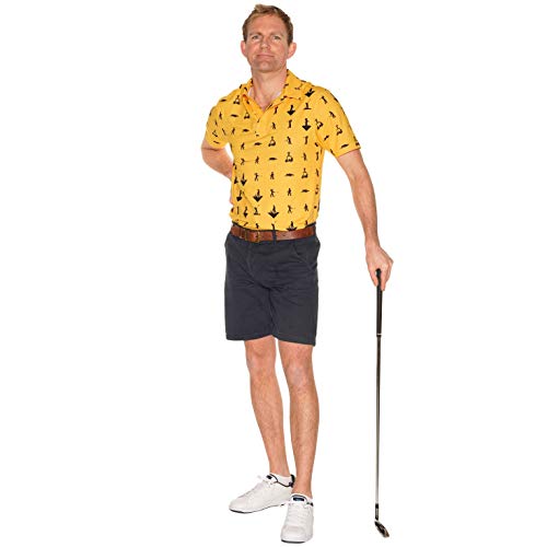 Royal & Awesome Funny Golf Shirts for Men, Golf Polos for Men, Crazy Golf Shirts for Men, Men at Work, Large