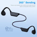 Bone Conduction Headphones Bluetooth 5.3 Open Ear Headphones Wireless Running Headphones IPX8 Waterproof Underwater Swimming Headphones with Mic Built-in 32G MP3 for Workout(Black)