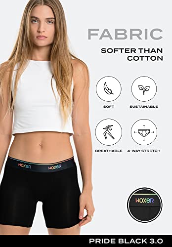 Woxer Womens Boxer Briefs Underwear, Baller 5” Boyshorts Panties Soft Anti-Chafing, No Roll Inseam, 3pk - Best Sellers, Large