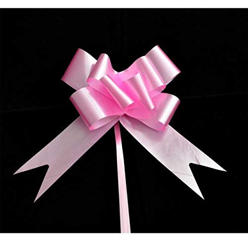 SHATCHI Large 30mm/3cm Ribbon Pull Bows for Party Wall, Gift Wraps, Christmas Trees, Wedding, Birthday Hampers Decoration Florist, Light Pink, 10pcs