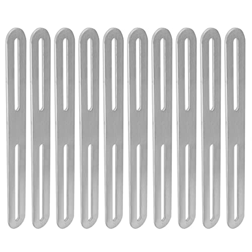 10 Pcs Adjustable Flat Mending Plate with Slot Hole, 201 Stainless Steel Straight Slideable Bracket, Connector for Wood Furniture, Timber, DIY Workbench kit (Size: 8½ x 1 inch, Thickness: 2.7 mm)