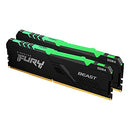 Kingston Fury Beast RGB 16GB (2x8GB) 3200MHz DDR4 CL16 Desktop Memory Kit of 2 KF432C16BBAK2/16