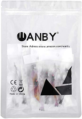 WANBY Artificial Silicone Soft Bait Set Luminous Swimbait Shrimp Fishing Lure with Hooks Fishing Tackle Freshwater/Saltwater (5Pcs)