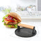 ﻿﻿Joejis Burger Press - Heavy Duty Cast Iron Sandwich Press- Non-Stick Hamburger Patty Maker - Professional Burger Smasher to Sear Perfect Char Marks - Wood Handle - Ideal BBQ Grill Kitchen Accessory