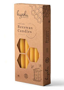 Hyoola 10 Inch Beeswax Taper Candles - 12 Pack - Handmade, All Natural, 100% Pure Unscented Bee Wax Candle - Tall, Decorative, Golden Yellow - 10 Hour Burn Time