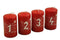 Great Advent Candles with Numbers and Motifs - Height 10 cm / Diameter 6 cm - Christmas Wreath Candles / Pillar Candles - Advent Wreath / Christmas Candles Christmas (Red)
