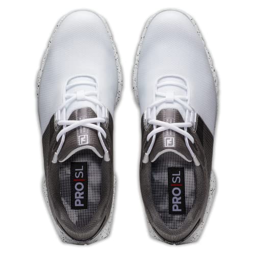 FootJoy Men's Pro|sl Sport Golf Shoe, White/Black/Gold, 10.5