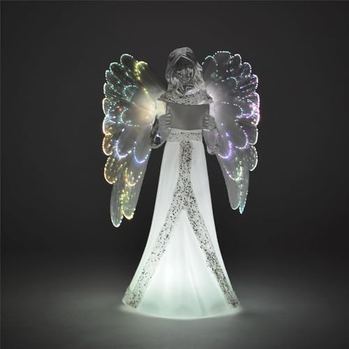 Gifts 4 All Occasions Limited SHATCHI-1017 Novelty 21cm LED Light Up Angel Colour Changing Lights Christmas Xmas Home Decoration Gifts Present, Multi