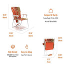 SunnyFeel Folding Beach Chair Lightweight, Portable Lawn Chair for Adults Heavy Duty 300 LBS with Cup Holders, Foldable Camping Chair for Outdoor (Orange Leaf)
