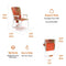 SunnyFeel Folding Beach Chair Lightweight, Portable Lawn Chair for Adults Heavy Duty 300 LBS with Cup Holders, Foldable Camping Chair for Outdoor (Orange Leaf)