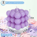 2 Pcs Bubble Candle Home Decoration Purple and White Bubble Candle Handmade Cube for Bedroom Bathroom Decorations Soy Candles Aesthetic Set