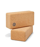 Manduka Cork Lean Yoga Block – Resilient Sustainable Material, Portable, Comfortable, Easy to Grip Fitness, Yoga Exercise & Pilates | 2.75" x 4" x 8.5" (Pack of 2)