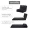 (Black) - Giantex Fold Down Chair Flip Out Lounger Convertible Sleeper Bed Couch Game Dorm Guest (Black)