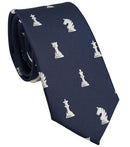 ZENXUS Sports and Game Ties for Men, Designer Necktie Navy, Chess, Medium