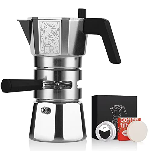 Easyworkz Pedro 6 Cup Stovetop Espresso Maker Stainless Steel Italian  Coffee Maker Greca Moka Pot, 10 oz