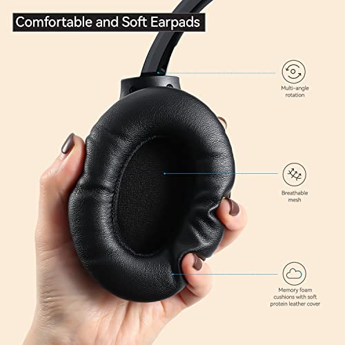 AUSDOM Noise Cancelling Headphones Over Ear: Bluetooth Wireless Foldable ANC Headphones Comfortable with Active Sound Canceling Stereo Mic