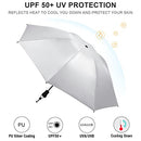 G4Free Liteflex Hiking Umbrella Small Mini Ultralight 43" Silver Travel Folding Reverse Umbrella for Trekking Backpacking with Bonus Hands Free Umbrella Kit (Lake Blue/Silver)