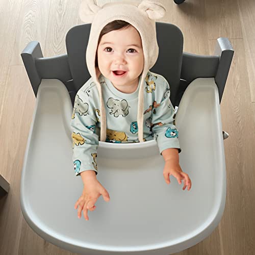 LuQiBabe Baby High Chair Tray Compatible with Stokke Tripp Trapp Chair with Smooth Surface and Strong Suction Power - Made with Food-Safe Plastic (BPA BPS BPF Lead and Phthalate Free) - White