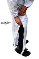 OZ ARMOUR Beekeeping Suit 3 Layer Ventilated Beekeeper Costume with 2 Hoods Fencing & Round Hat (3XL)