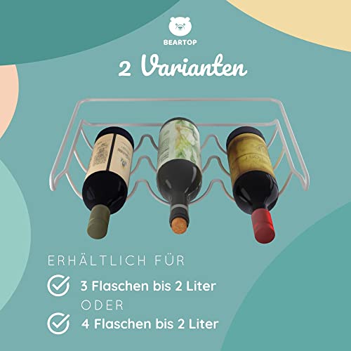 BEARTOP Wine Rack | Bottle Rack | Wine Bottle Holder for Fridge or Shelf | Metal Wine Rack | Rustproof | Bottle Holder Fridge | Fits up to 3 Bottles
