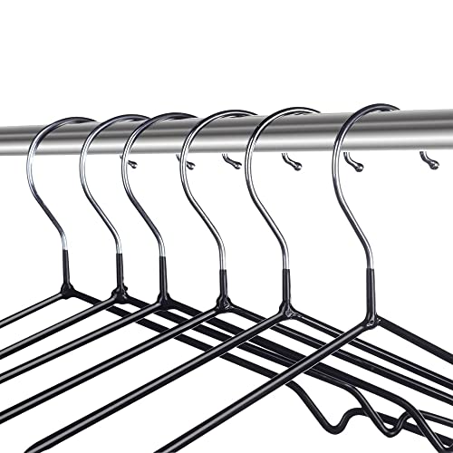 10PCS Metal Clothes Hangers Anti Slip Rubber Coated Wire Suit Coat Hanger Adult