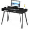 SHW Home Office Computer Hairpin Leg Desk with Drawer, Black