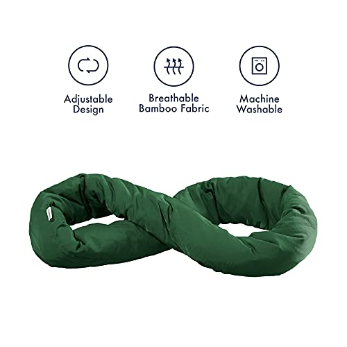 Huzi Infinity Pillow - Home Travel Soft Neck Scarf Support Sleep Nap (Pine Green)