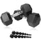 HCE 3kg Hex Dumbbells Set - Pair of 3Kg Rubber Coated Dumbbells Black Hex Dumbbell Weights - Chrome Textured Non-Slip & Easy-Grip Handles - Crossfit, MMA, Bodybuilding, Toning, Cardio Training and Fitness