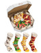 PIZZA SOCKS BOX 4 pairs MIX Hawaii Italian Pepperoni Cotton Socks XL Made In EU