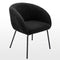 Zesthouse Modern Accent Dining Chair, Sherpa Armchair, Upholstered Barrel Chair with Metal Legs, Comfy Lounge Side Chair for Living Room Bedroom, Cute Makeup Vanity Chair, Black