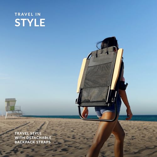 Water Buffalo Beach Chair - Backpack Beach Chair for Adults - Beach Chair with Backpack Straps - Foldable and Reclining Beach Chair - Bondi Backpack Chair