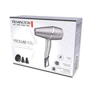 Remington Proluxe YOU Adaptive Hair Dryer, AC9800AU, 2400W (AU Plug), Personalises Heat To Your Hair, Diamond Infused Ceramic for Even Heat Distribution, Includes 2 Concentrators & Diffuser, Silver