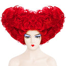 Anogol Hair Cap+Red Cosplay Wig Short Curly Wigs Synthetic Hair for Queen Costume