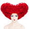 Anogol Hair Cap+Red Cosplay Wig Short Curly Wigs Synthetic Hair for Queen Costume