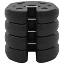 vidaXL Gazebo Weight Plates - Set of 4 Concrete Parasol Base Weights - Black Plastic Covered Tent Anchors - Versatile Outdoor Equipment Stabilizers