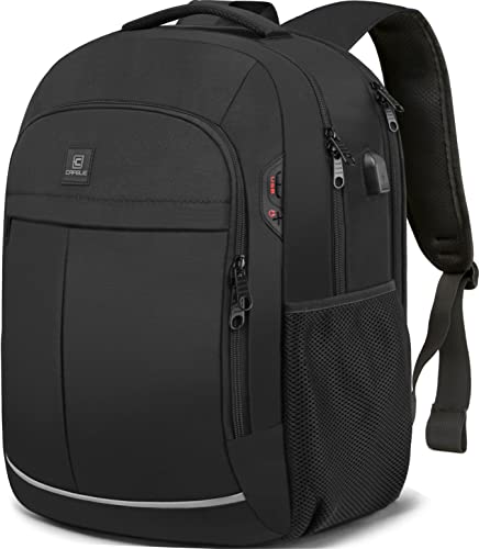 Backpack, Laptop Backpack, Carry on Backpack, Durable Large 17.3 Inch TSA Friendly Business Travel Laptop Backpack with USB Port, College School Bag for Men Women Teens Bookbag, Black