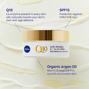 NIVEA Q10 Power Mature Anti Aging Day Cream SPF15 (50ml), Anti-Wrinkle Face Moisturiser for Women, Nourishing Face Cream with SPF and Q10, Night Cream for Mature Skin