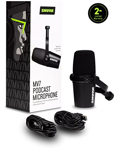 Shure MV7 USB/XLR Podcast Microphone (Black)