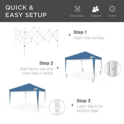 (Blue) - Best Choice Products 3m x 3m Pop Up Canopy With Carrying Bag (Blue)