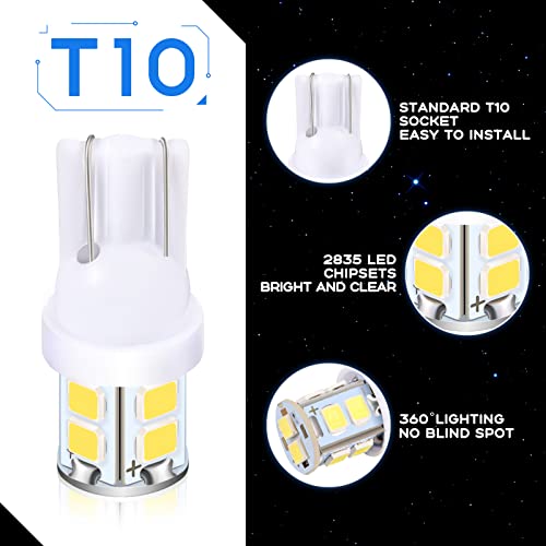 24 Pieces Dome Light LED Car Bulb Kit Set T10 31 mm 42 mm Festoon Bulbs Interior Replacement Bulbs for Car Map Door Courtesy(White)