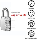 Combination-Lock 4 Digit Outdoors Waterproof Padlock Number Lock for School Gym Locker, Sports Locker, Fence, Gate, Shed,Toolbox, Case, Hasp Storage (Silver)