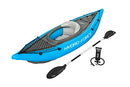 Bestway Hydro-Force Cove Champion | 1 Person Inflatable Kayak Set with Hand Pump, Paddles, Carry Bag, Blue, Blue, Grey, 275 x 81 x 45 cm