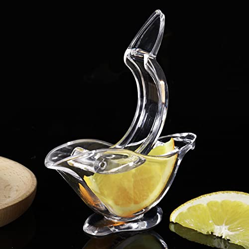 AUAUY Bird Lemon Squeezer, Acrylic Manual Lemon Squeezer, Manual Lemon Squeezer Portable Transparent Fruit Juicer, Hand Juicer for Orange Lemon Lime Pomegranate(4 Pack)